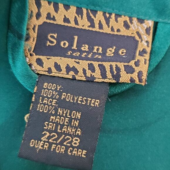 NWOT Vintage SET Solange Satin Emerald Kimono Gown 18/20 Robe Size 22/28~ 2XL. - Picture 8 of 9